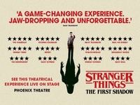 Official poster artwork for Stranger Things: The First Shadow, with critic quotes